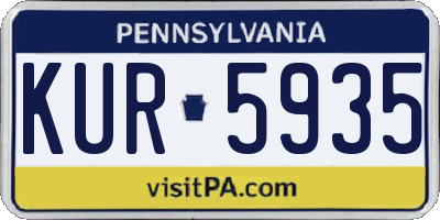 PA license plate KUR5935