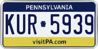 PA license plate KUR5939