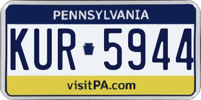 PA license plate KUR5944