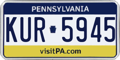 PA license plate KUR5945