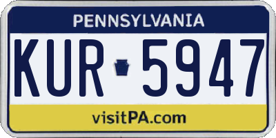 PA license plate KUR5947