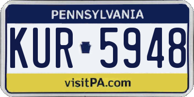 PA license plate KUR5948
