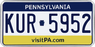 PA license plate KUR5952
