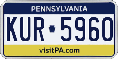 PA license plate KUR5960
