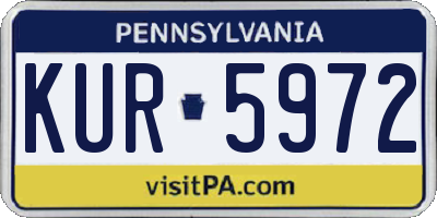 PA license plate KUR5972