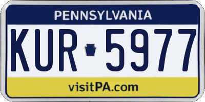 PA license plate KUR5977