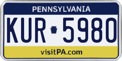 PA license plate KUR5980