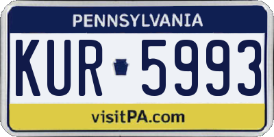 PA license plate KUR5993