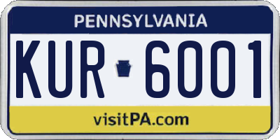 PA license plate KUR6001