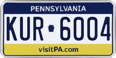 PA license plate KUR6004