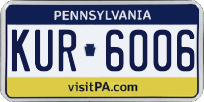 PA license plate KUR6006