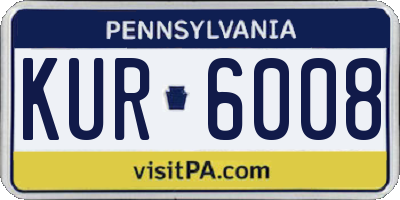 PA license plate KUR6008