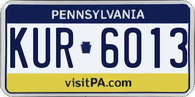 PA license plate KUR6013