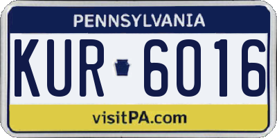 PA license plate KUR6016