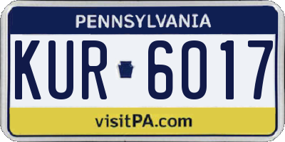PA license plate KUR6017