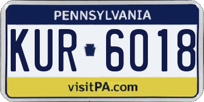 PA license plate KUR6018