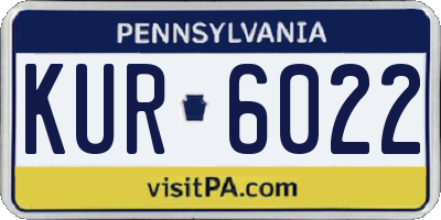 PA license plate KUR6022