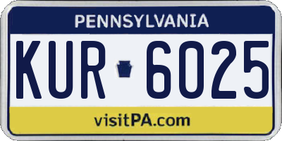 PA license plate KUR6025