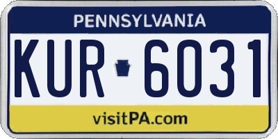 PA license plate KUR6031