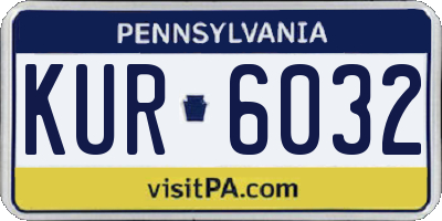 PA license plate KUR6032