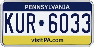 PA license plate KUR6033