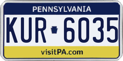 PA license plate KUR6035