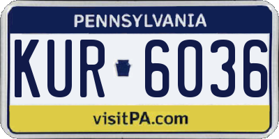 PA license plate KUR6036
