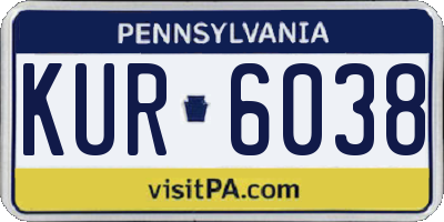 PA license plate KUR6038