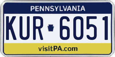 PA license plate KUR6051