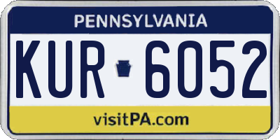 PA license plate KUR6052
