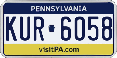 PA license plate KUR6058