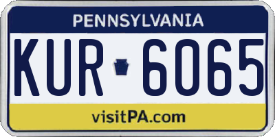 PA license plate KUR6065