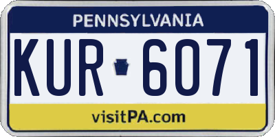 PA license plate KUR6071