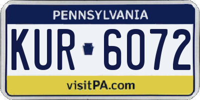 PA license plate KUR6072