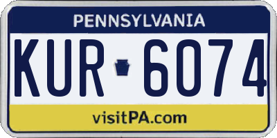 PA license plate KUR6074