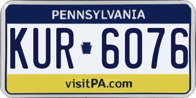 PA license plate KUR6076