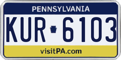 PA license plate KUR6103