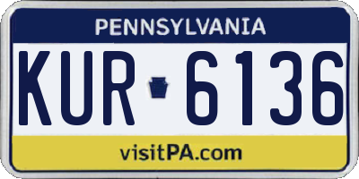 PA license plate KUR6136