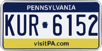 PA license plate KUR6152