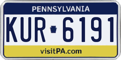 PA license plate KUR6191