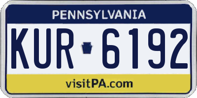 PA license plate KUR6192