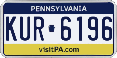 PA license plate KUR6196