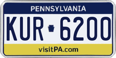 PA license plate KUR6200