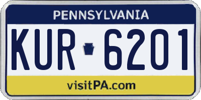 PA license plate KUR6201