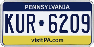 PA license plate KUR6209