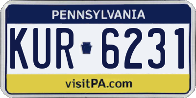 PA license plate KUR6231