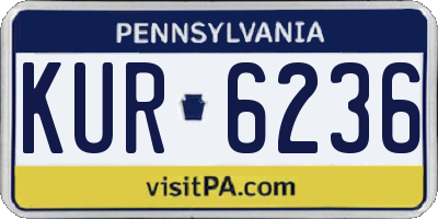 PA license plate KUR6236