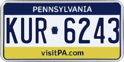 PA license plate KUR6243
