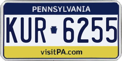 PA license plate KUR6255