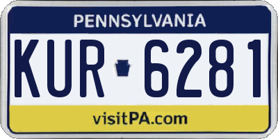 PA license plate KUR6281